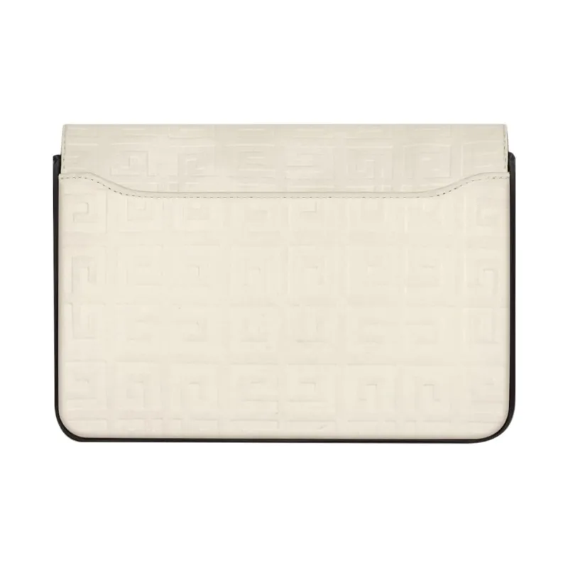 Givenchy Embossed Calfskin Box Bag Handbag Crossbody Bag Shoulder Bag Women's Cream White-1