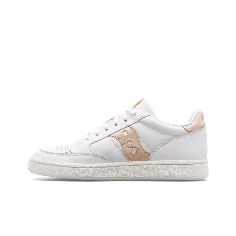 Saucony Jazz Court Metallic Anti Slip Wear Resistant Low Top Skateboard Shoes Women's White Apricot-0