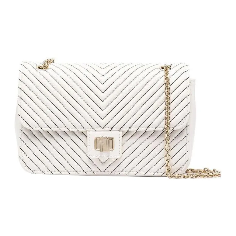 Furla Pop Star Nappa Leather Crossbody Bag, Shoulder Bag Regular Women's White-0