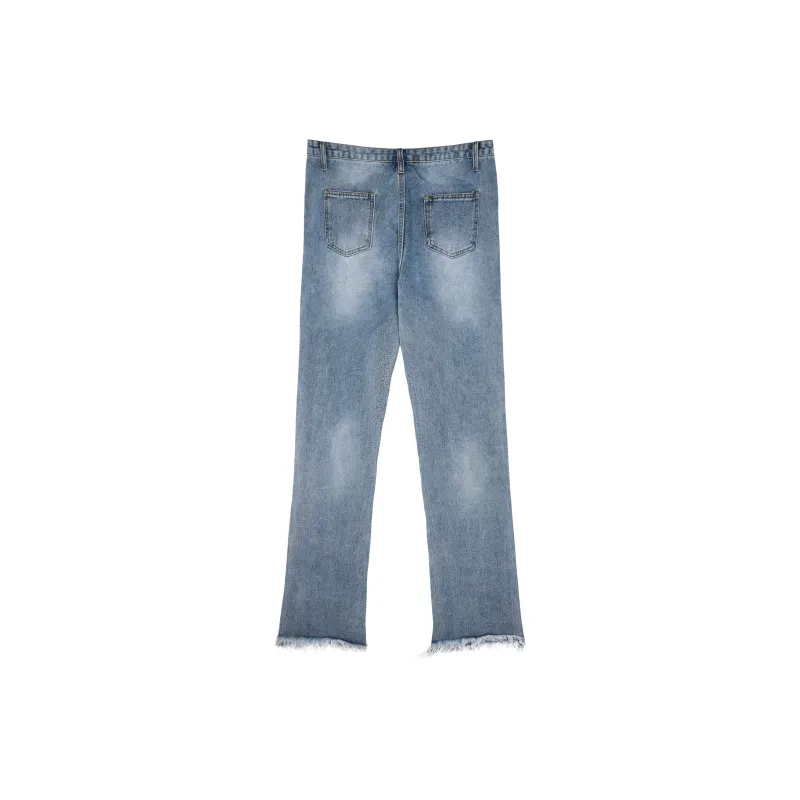 HARSH AND CRUEL SS22 Flared Pants Jeans Unisex Washed Blue-1