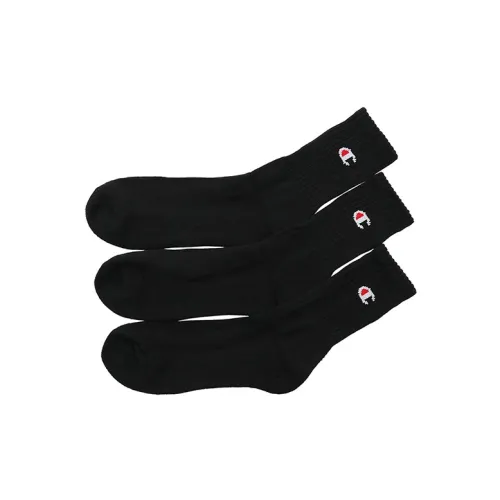 Champion Unisex Mid Tube Socks 3 Packs Black