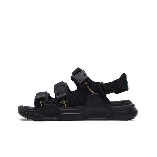 361° Beach Sandals Men Obsidian Black/Citrus Yellow