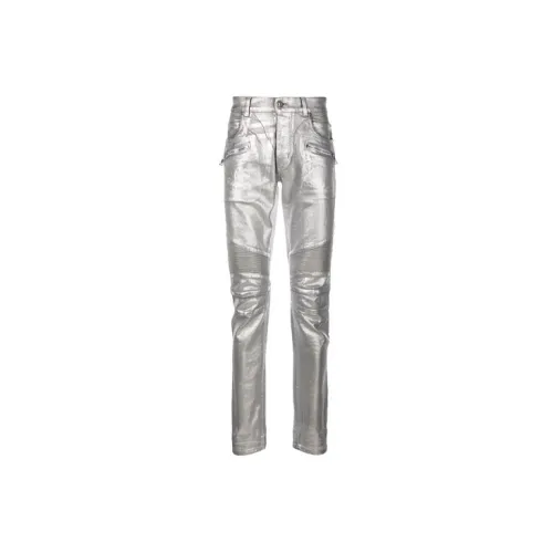 BALMAIN Jeans Men Silver