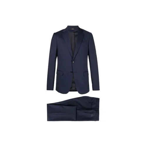 Zzegna Business Suits Men Set Dark Blue