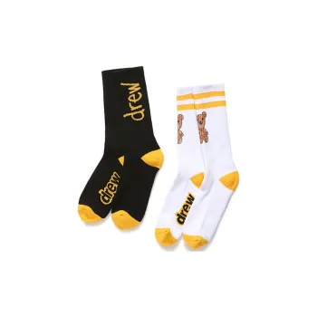 Drew House Letter Logo Series Mid Calf Socks Unisex 2 Pack
