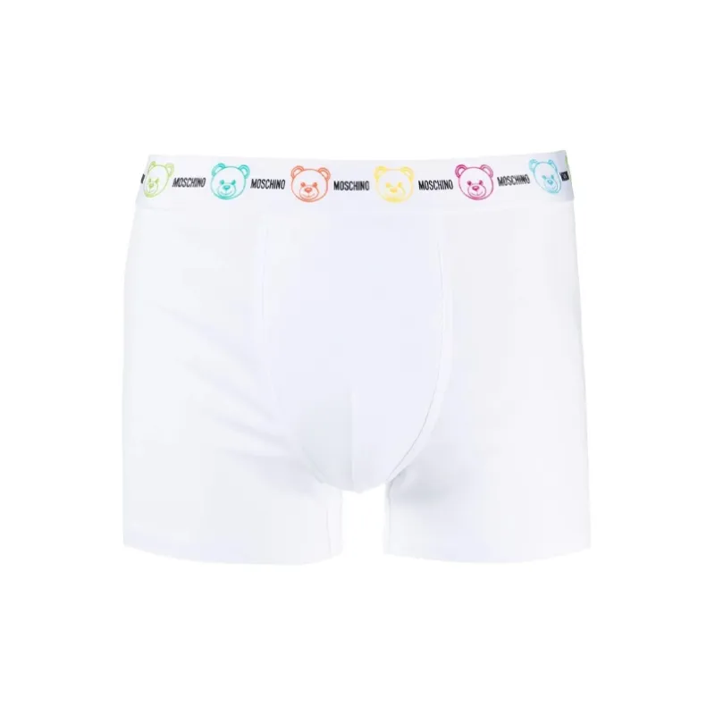 MOSCHINO Men's SS21 Printing Boxer Briefs 1 Packs White-0