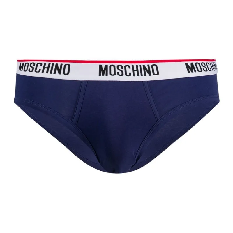 MOSCHINO Men's Logo Printing Briefs 1 Packs Blue-0