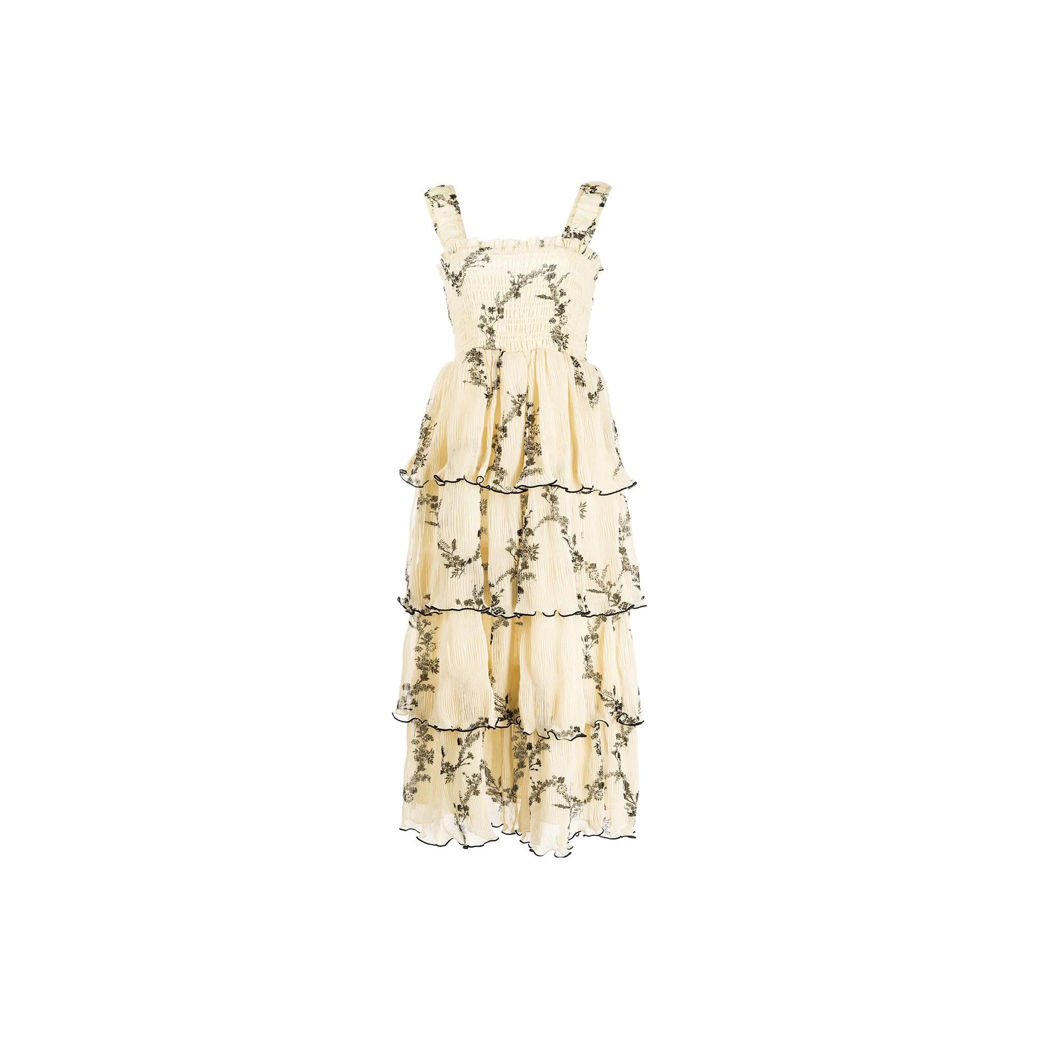 Ganni yellow retailer slip dress