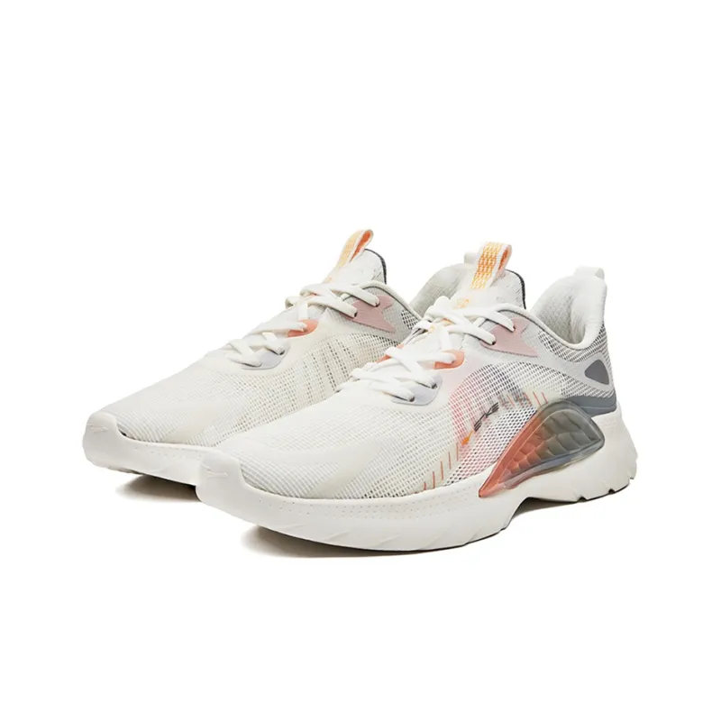 Erke Silk Road Spinning Breathable Low-Top Running Shoes Men's White Orange-2