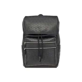 FERRAGAMO Cow Leather Backpack Men's Black