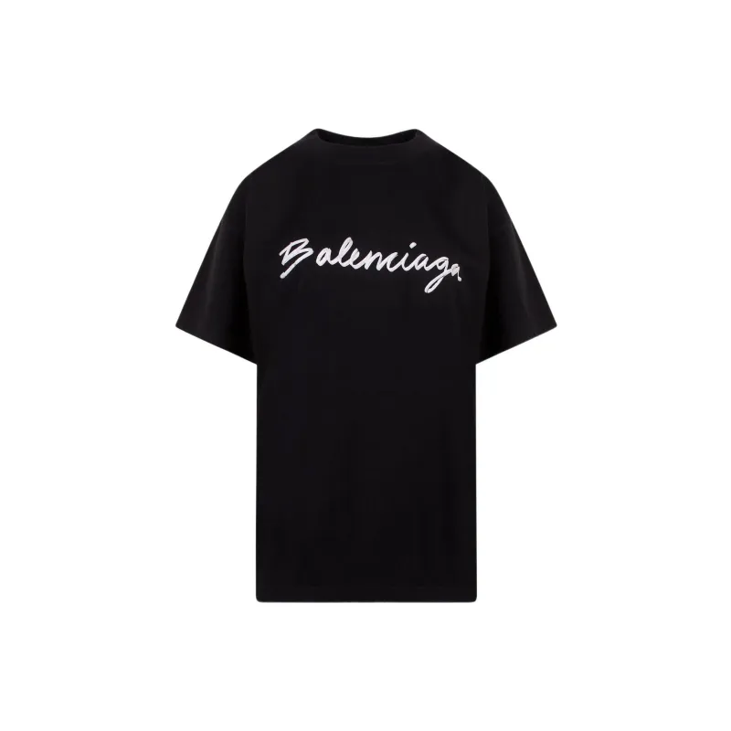 Balenciaga FW22 Drop Shoulder Sleeve T Shirt Women's Black-6