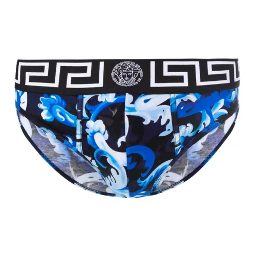 VERSACE Men's Baroccoflage Printing Briefs Blue