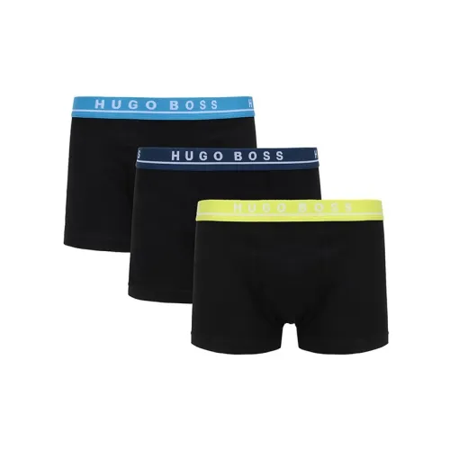 HUGO BOSS Men's SS21 Logo Printing Boxer Briefs 1 Set Of 3 Packs Black