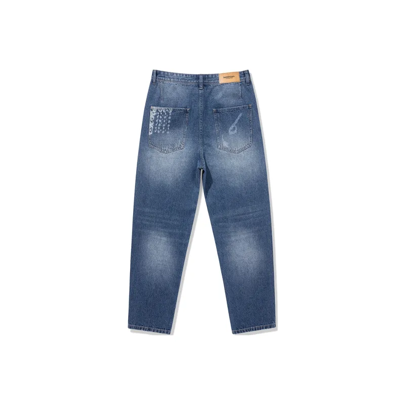 GUKUUL Straight Jeans Unisex Blue-1