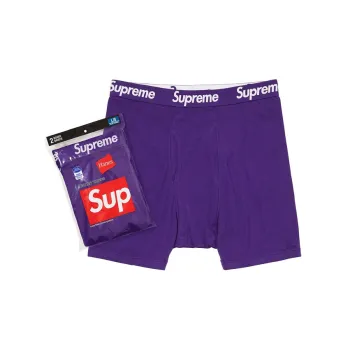 Supreme Hanes Boxer Briefs 2 Pack Purple