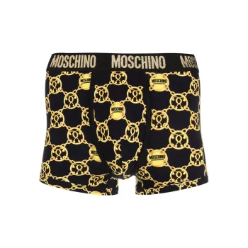 MOSCHINO Men's Printing Logo Boxer Briefs 1 Pack Black