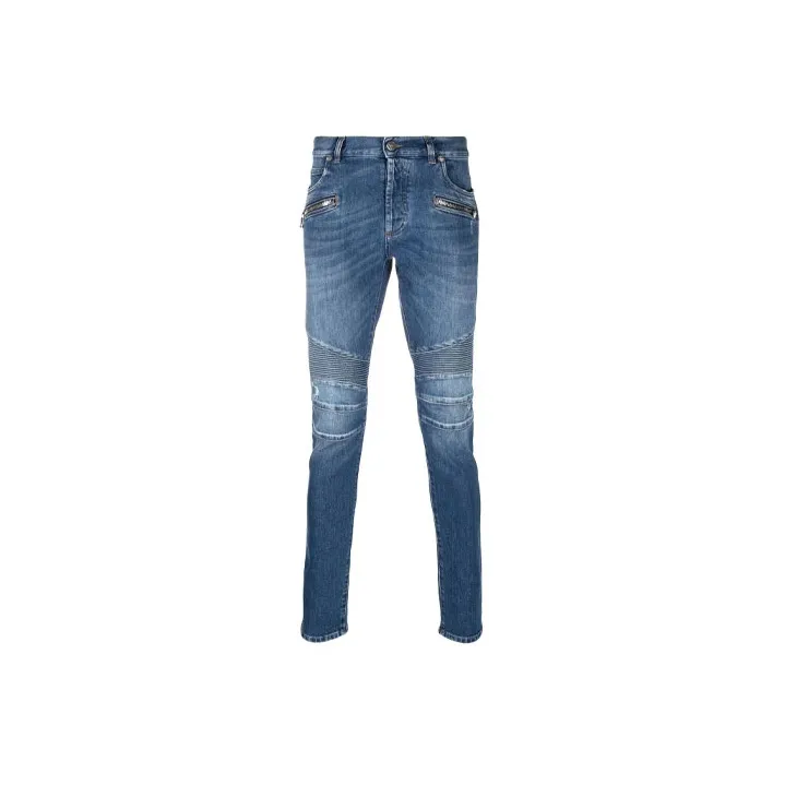 BALMAIN Vintage Scraps Slim Fit Ribbed Jeans-1