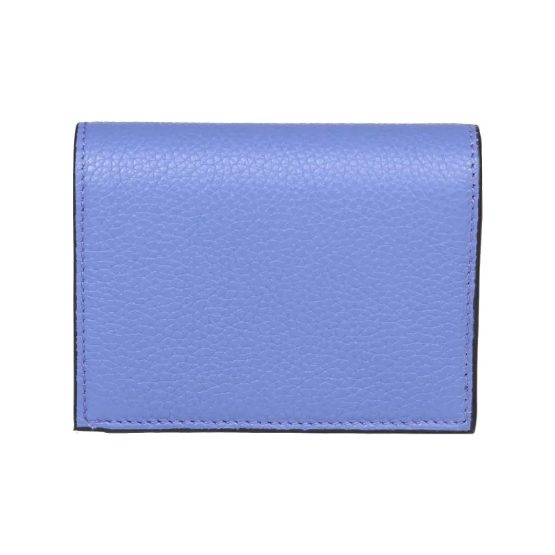 FERRAGAMO GANCINI Stamped Calfskin Wallet Small Size Women's Light Purple-1