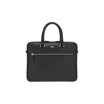 FERRAGAMO Cow Leather Shoulder Bag, Crossbody Bag, Handbag Regular Men's Black