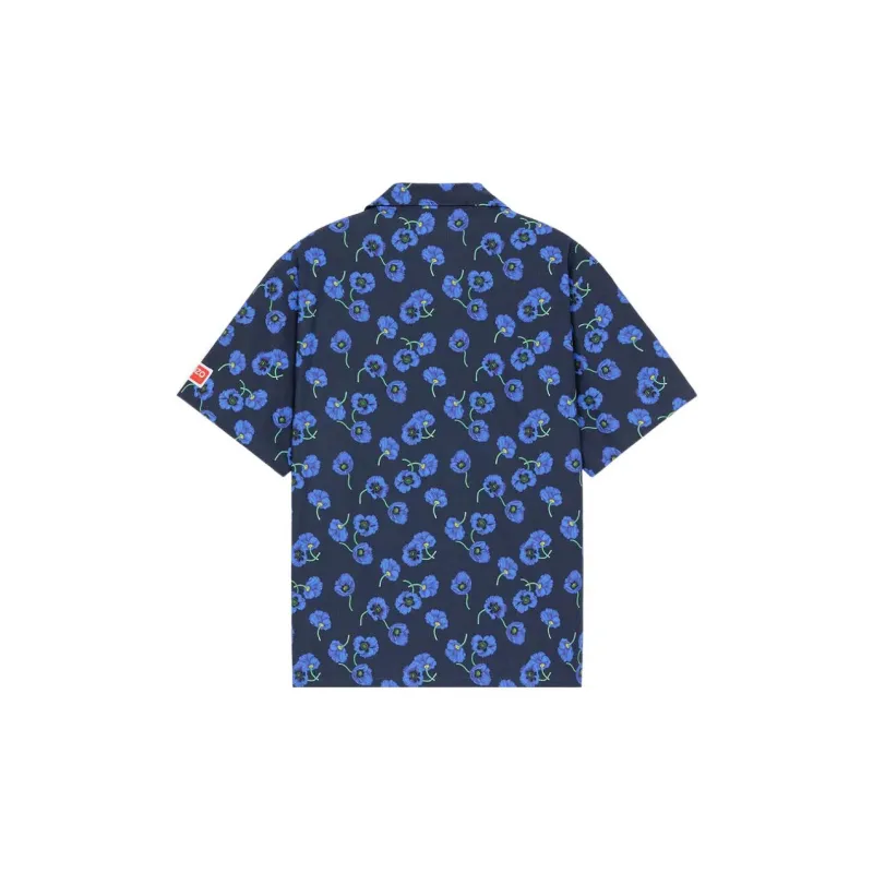KENZO Poppy Flower Series Shirts Men Dark Blue-1