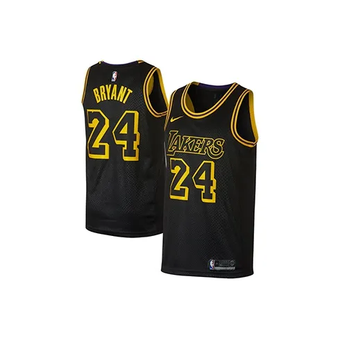 Nike Jersey NBA Lakers City Edition Basketball Jerseys Men's Black Yellow-1