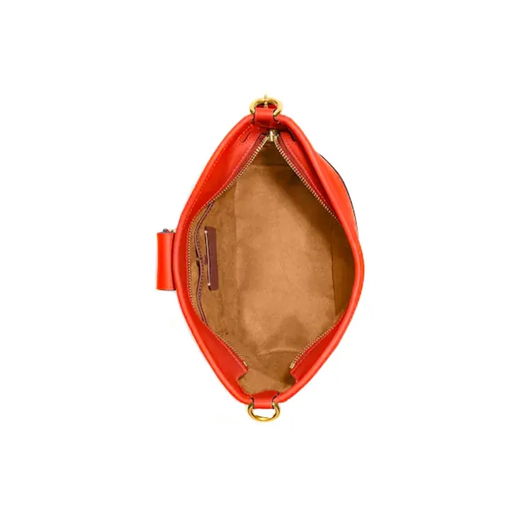 COACH TALI Cow Leather Bucket Bags Shoulder Bag Crossbody Bag Large Size Women's Orange Red-2