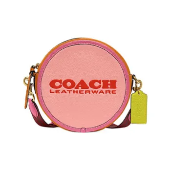 COACH Kia Cow Leather Round Bag, Shoulder Bag, Crossbody Bag Trumpets Women's Multicolor