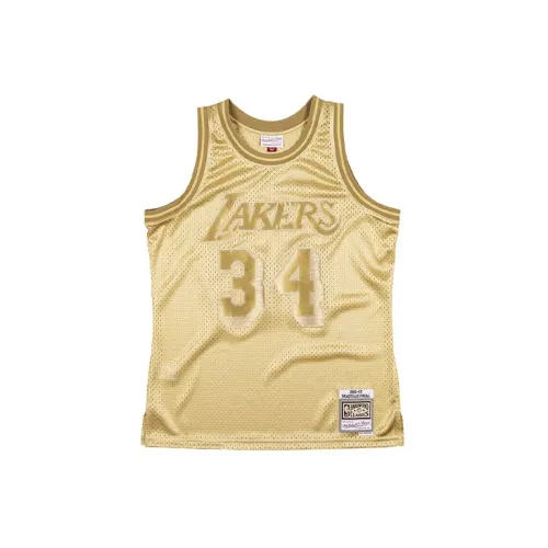 Mitchell Ness Basketball Jerseys Unisex Gold