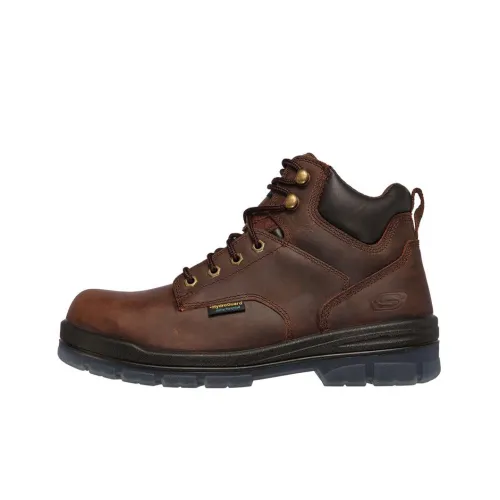 Skechers Work Hiking / Trekking Shoes Men High-Top Brown