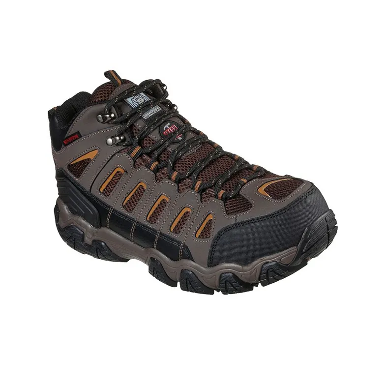 Skechers Work Hiking / Trekking Shoes Men Mid-Top Dark Brown-2