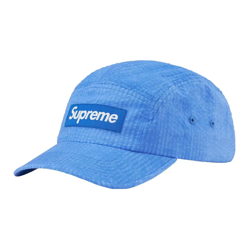 Supreme Washed Seersucker Camp Cap-4