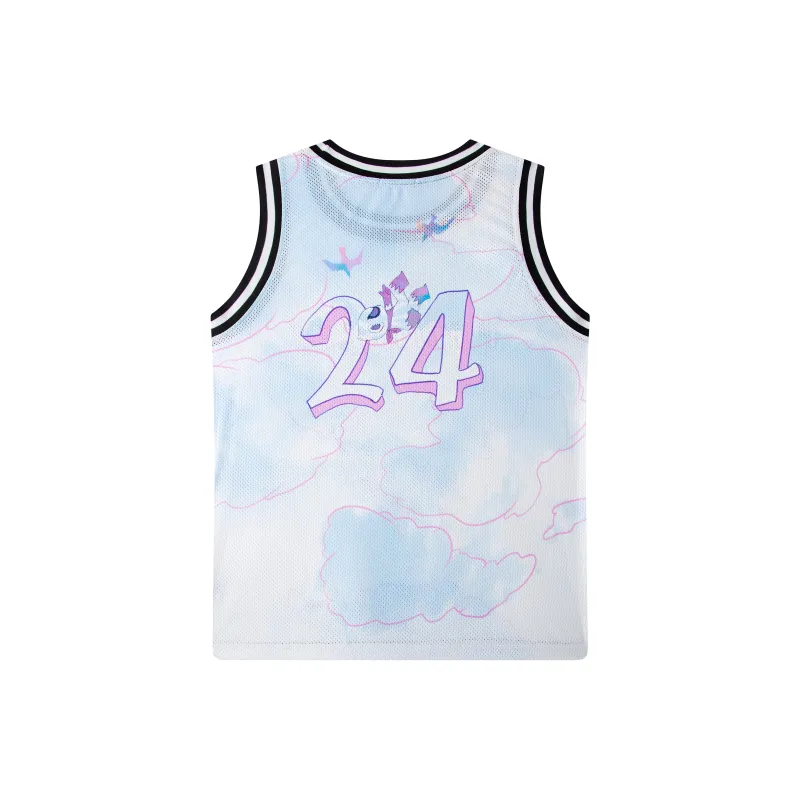 FireMonkey Basketball Jerseys Unisex White Blue-1