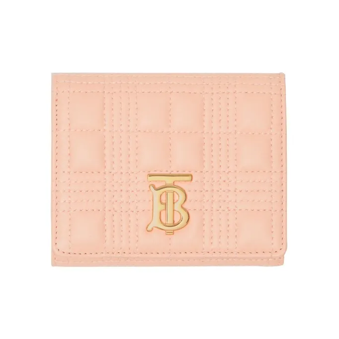 Burberry Lola Bag Lambskin Card Holder, Wallet Trumpets Women's Peach Pink-0