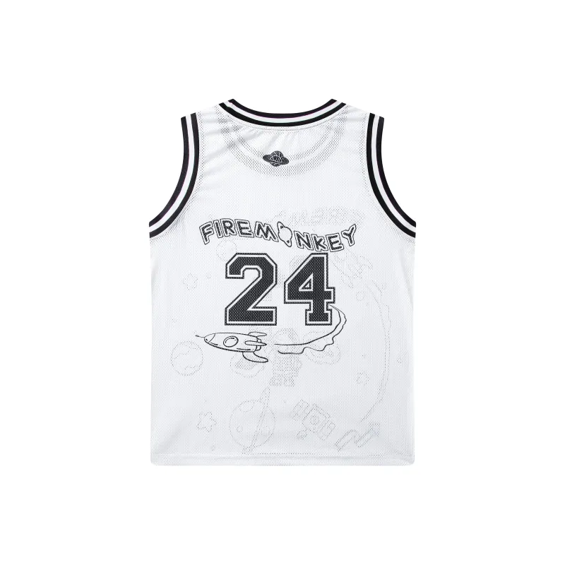 FireMonkey Basketball Jerseys Unisex White-3
