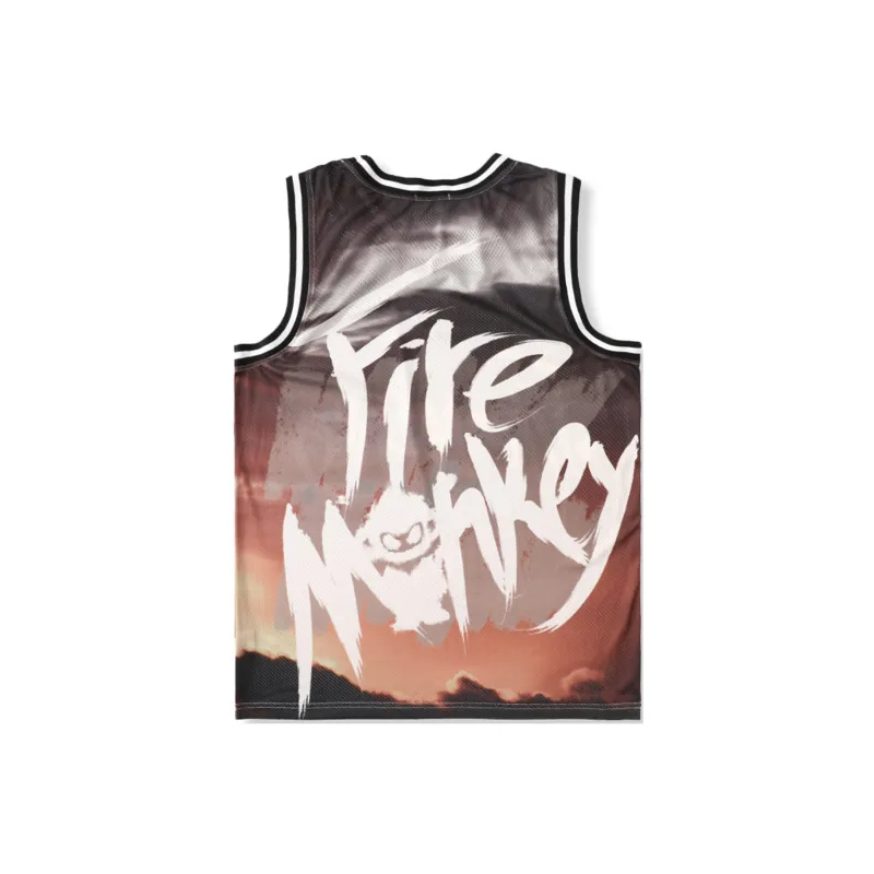 FireMonkey Basketball Jerseys Unisex Brick Red-1