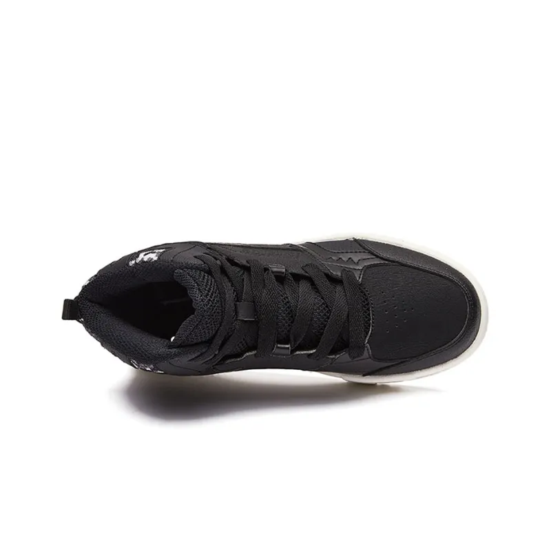 Erke Pact Series Skateboard Shoes Women's High Top Black/White-2
