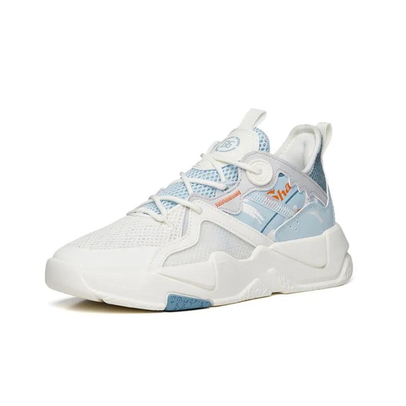 ANTA Life Collection Casual Shoes Men Low Top Ivory White/Illusion Blue/Wall Gray-2
