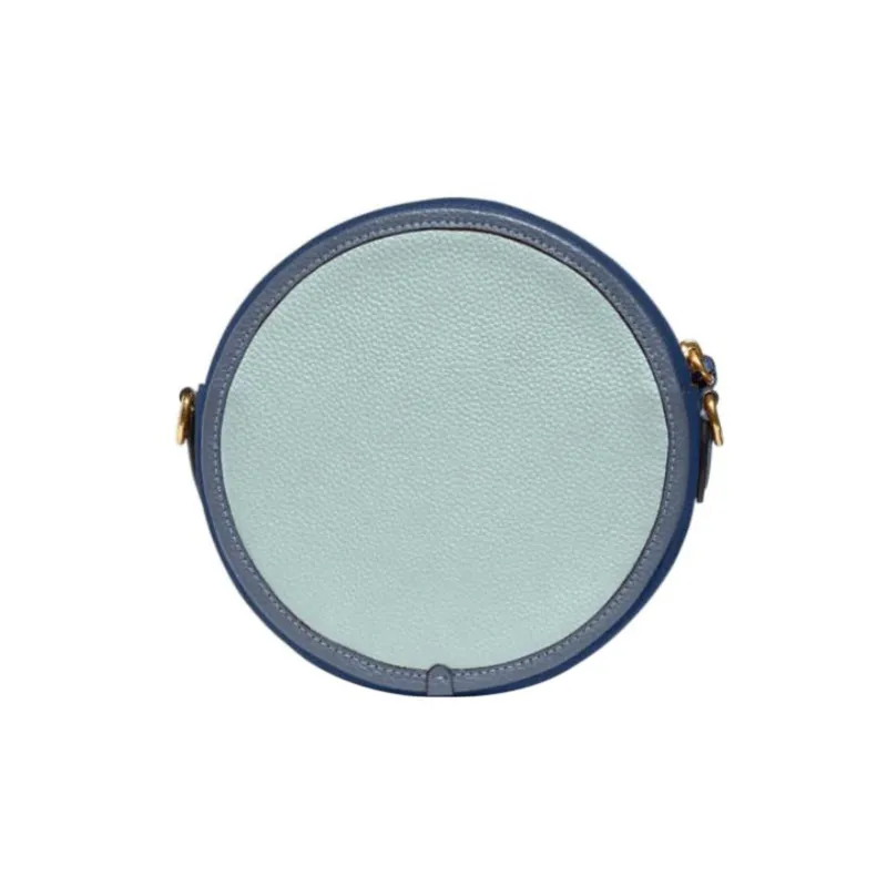 COACH Kia Cow Leather Small Round Bag Shoulder Bag Crossbody Bag Small Size Women's Lake Water Blue & Multicolor-3