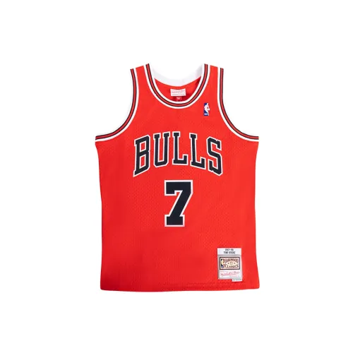 Mitchell Ness Basketball Jerseys Men Orange Red