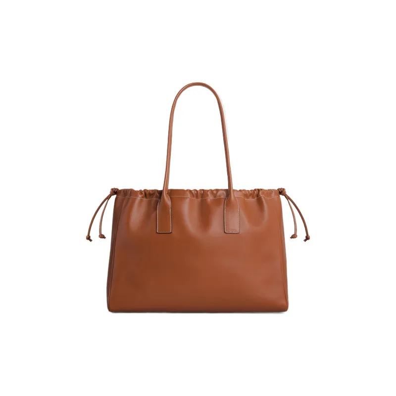 CELINE Cabas Smooth Cow Leather Tote Bag Shopping Bag Shoulder Bag Handbag Women's Tawny-2