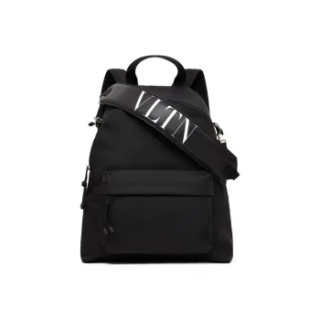 Valentino Soft Sheep Leather Handbag Backpack Men's Black White