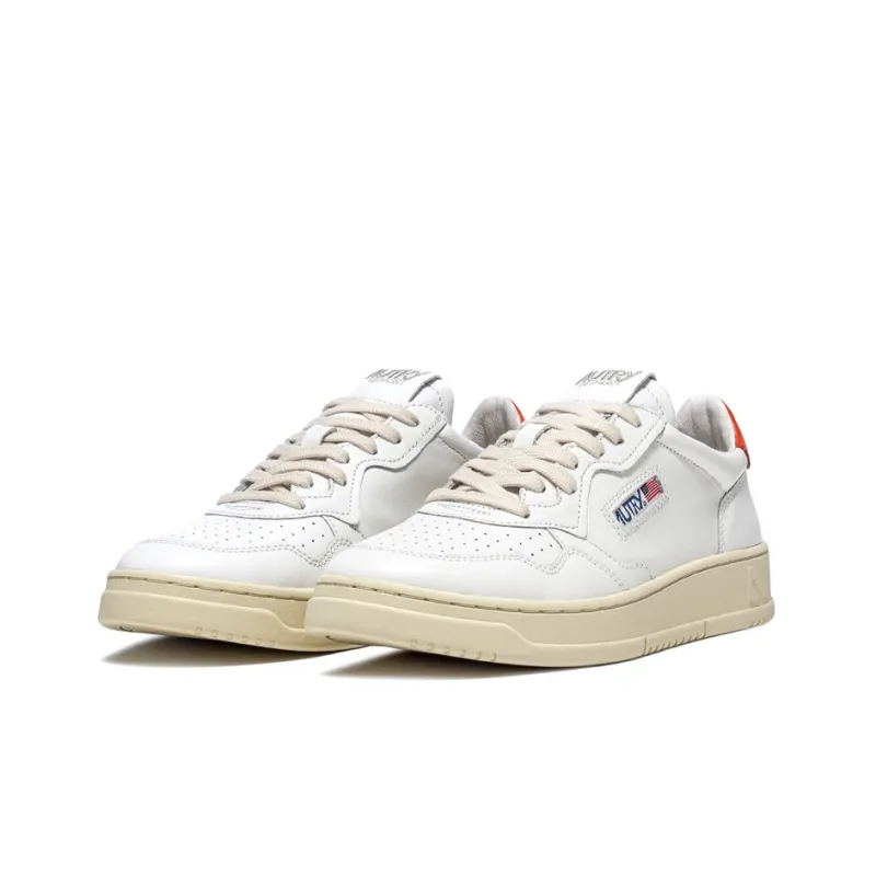 AUTRY Medalist Leather Low 'White Orange'-1