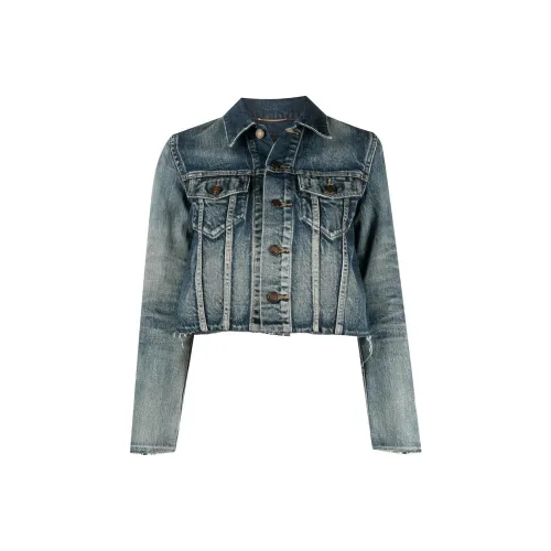 SAINT LAURENT Denim Jackets Women's Blue