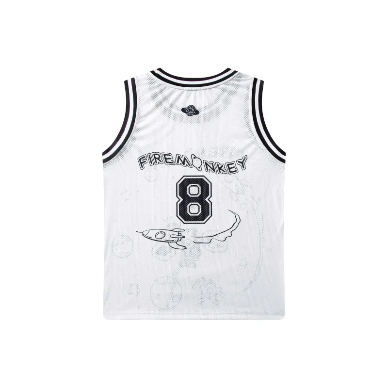 FireMonkey Basketball Jerseys Unisex White-16
