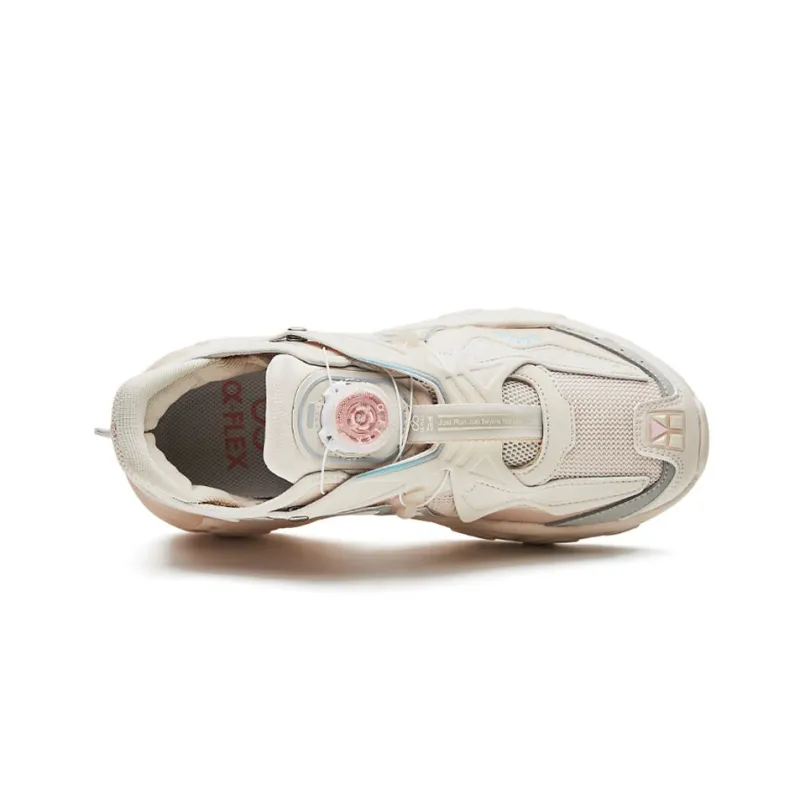 Erke Casual Shoes Women's Low Top Eggnog Gray/Apricot Blossom Pink-2