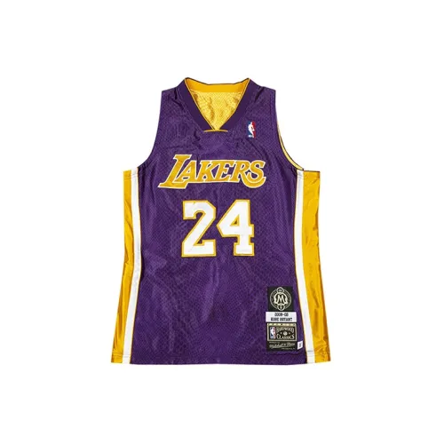 Mitchell Ness Basketball Jerseys Men Gold Purple