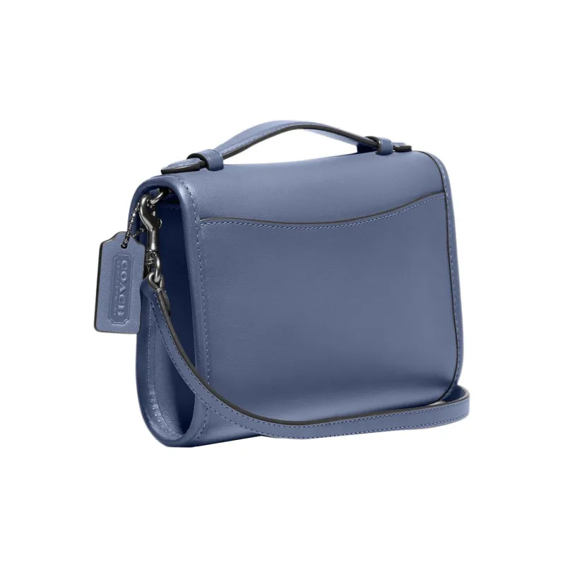 COACH Turnlock Leather Handbag Shoulder Bag Crossbody Bag Mini Women's Haze Blue-1