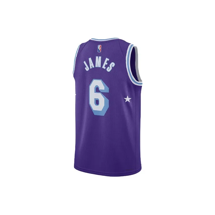 Nike Nba Los Angeles Lakers City Edition Lebron James 6 Dri FIT Swingman Jersey-1