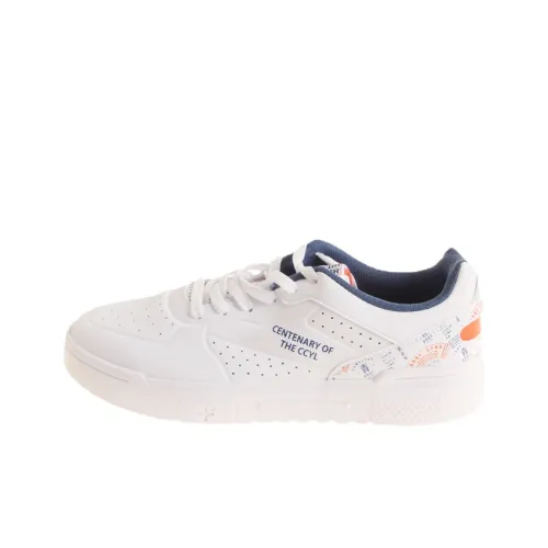 361° Wear-Resistant Slip-Resistant Low-Top Skateboard Shoes Men's White Blue