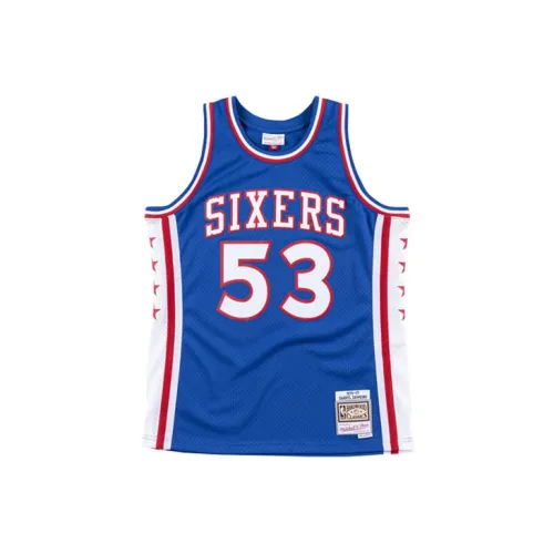 Mitchell Ness Basketball Jerseys Men Blue